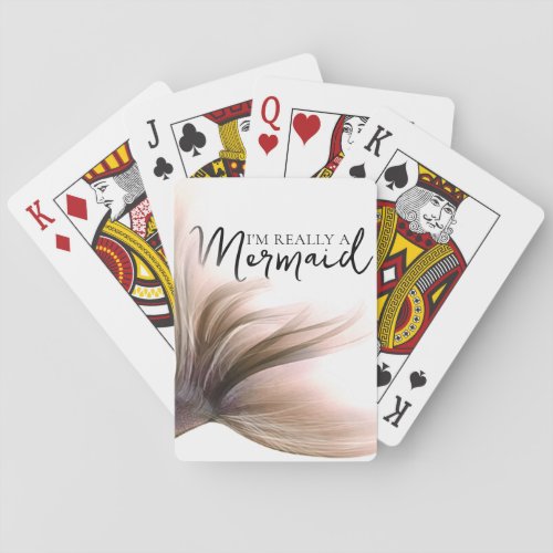 MermaidLife Im Really a Mermaid  Rose Gold Tail Poker Cards