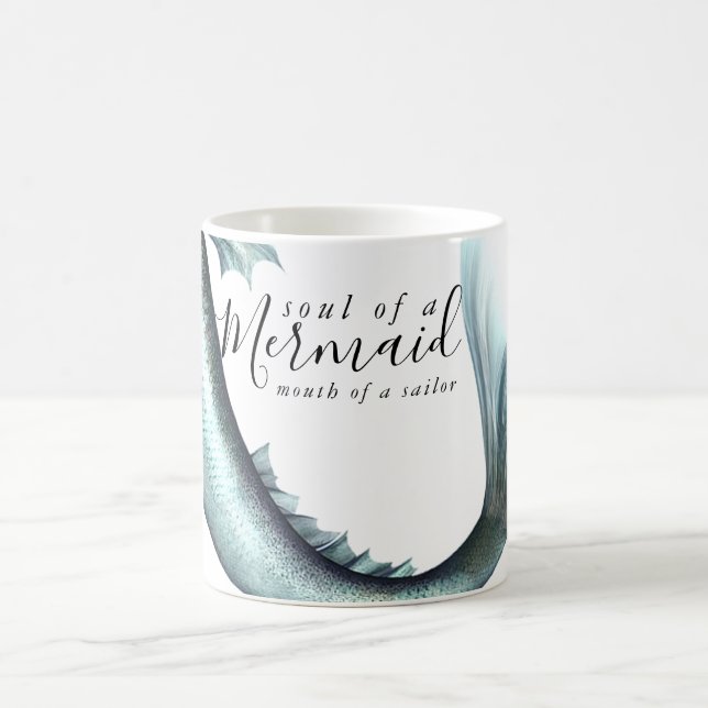 #MermaidLife Sailor Mouth Mermaid Soul | Aqua Aqua Coffee Mug (Center)