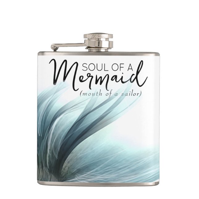 #MermaidLife Sailor Mouth Mermaid Soul | Aqua Aqua Flask (Front)