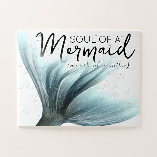 #MermaidLife Sailor Mouth Mermaid Soul | Aqua Aqua Jigsaw Puzzle (Horizontal)