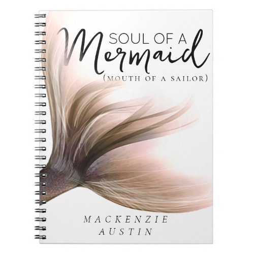 MermaidLife Sailor Mouth Mermaid Soul  Gold Notebook