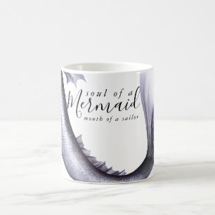 #MermaidLife Sailor Mouth Mermaid Soul LILA Coffee Mug