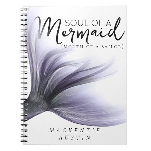 MermaidLife Sailor Mouth Mermaid Soul  Purple Notebook