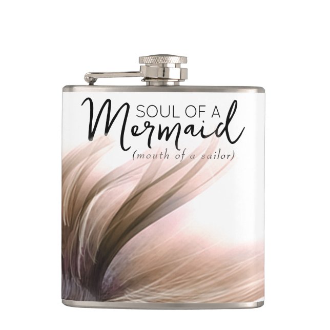 #MermaidLife Sailor Mouth Mermaid Soul | Rose Gold Flask (Front)