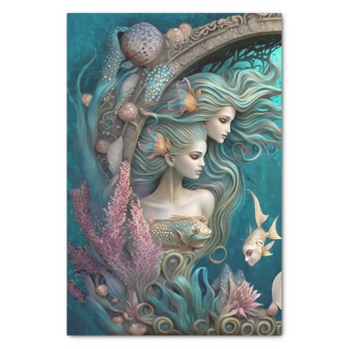 Mermaids 2 Decoupage Tissue Paper | Zazzle