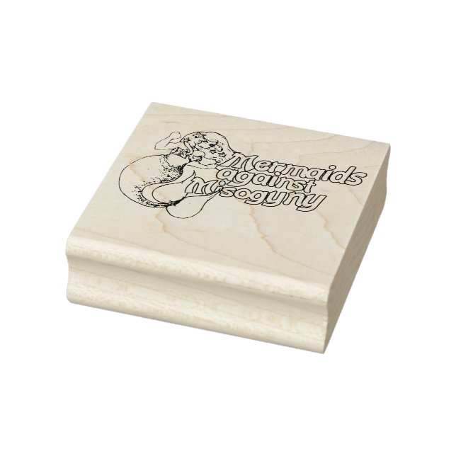 Mermaids Against Misogyny Feminist Mermaid artwork Rubber Stamp (Stamp)