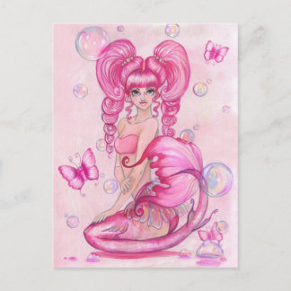 "Mermaids and Butterflies: Pink" postcard