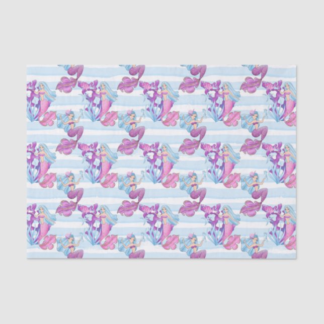 Mermaids and coral pattern party tissue tissue paper (Front)