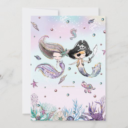 Mermaids and Pirates Boy Girl Joint Birthday Party Invitation | Zazzle