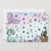 Mermaids and Pirates Joint Birthday Ocean Photo Invitation (Back)