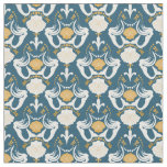 Mermaids and Seashells Damask Pattern Fabric