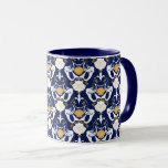 Mermaids and Seashells Damask Pattern Mug
