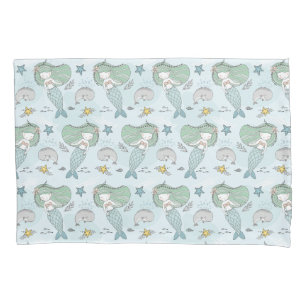 Mermaids and Whales Pillow Case