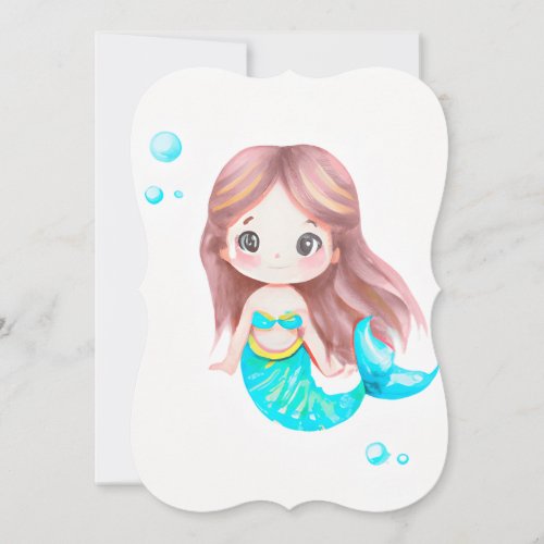 Mermaids are legendary sea creatures that have cap note card