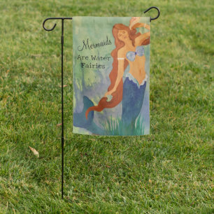 Mermaids are water fairies garden flag