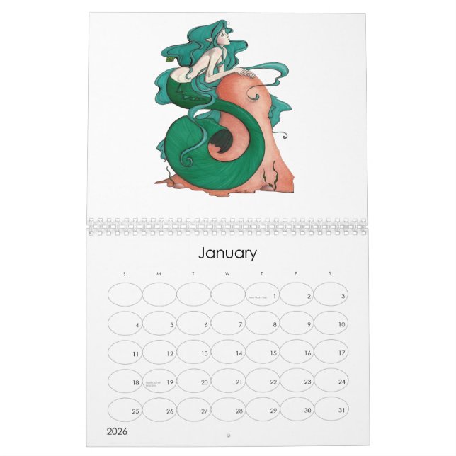 Mermaids.....art by Ninamarie Calendar (Jan 2026)