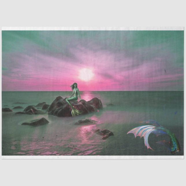 Mermaids at Sunset Decoupage Tissue Paper (Front)