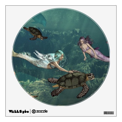 Mermaids At Turtle Springs Wall Sticker