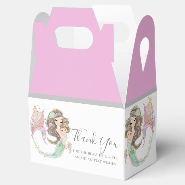 MERMAIDS BABY SHOWER UNDER THE SEA PINK FAVOR BOXES (Opened)