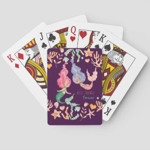 Mermaids Best Friends Forever BFF Personalized Poker Cards