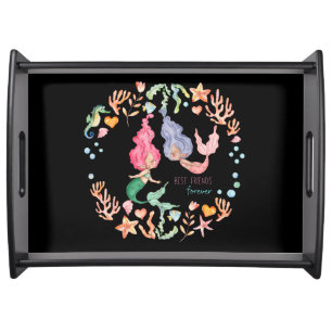 Mermaids Best Friends Forever BFF Personalized Serving Tray