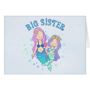 Mermaids Big Sister Blank Card