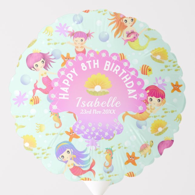 Mermaids Blue  Balloon (Front)