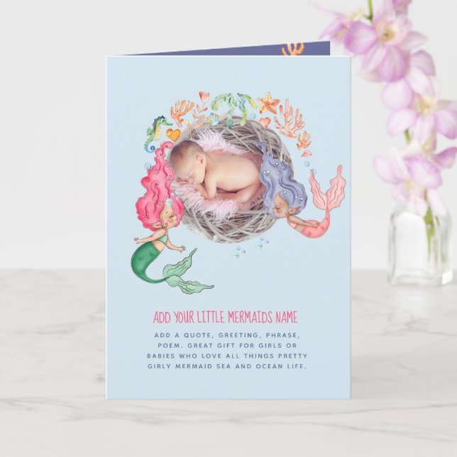 Mermaids BUDGET PHOTO Invite Announcement (Orchid)
