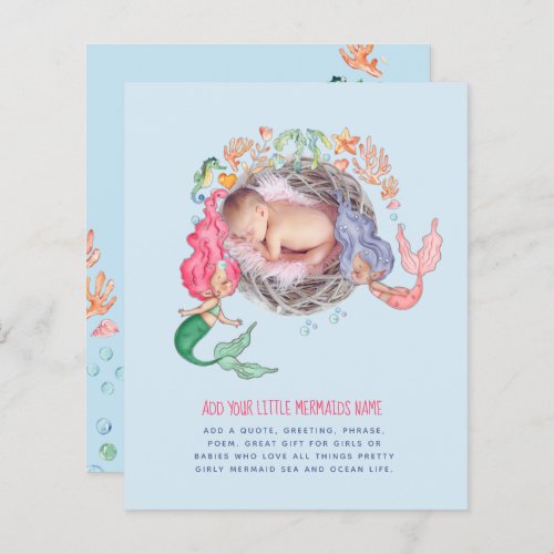 Mermaids BUDGET PHOTO Invite Announcement