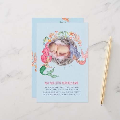 Mermaids BUDGET PHOTO Invite Announcement Stationery