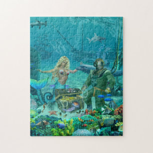 Mermaid's Coral Reef Treasure Jigsaw Puzzle