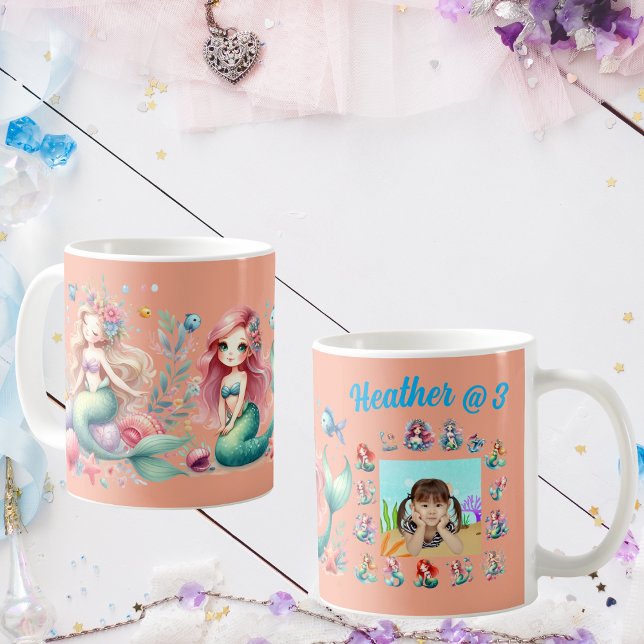 Mermaids Custom Photo Mug Kids Birthday Favor  (Creator Uploaded)
