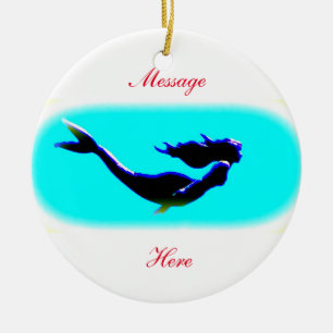 mermaids customized ceramic ornament