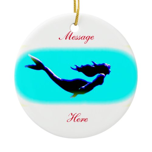 mermaids customized ceramic ornament