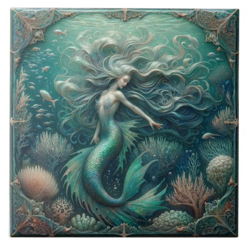 Mermaids Enchanted Reef _ Timeless Sea Tile