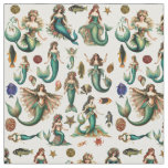 Mermaids Fish and Sealife Nautical Ocean Art  Fabric