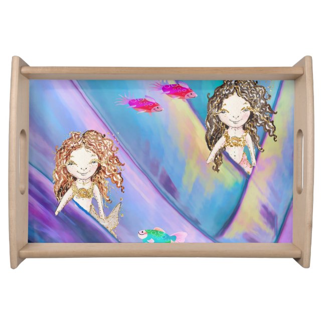 Mermaids, Fish & Pocket Reef Serving Tray (Front)