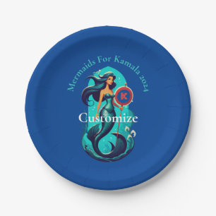 Mermaids For Kamala 2024 Thunder_Cove Paper Plates