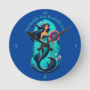 Mermaids For Kamala 2024 Thunder_Cove Round Clock