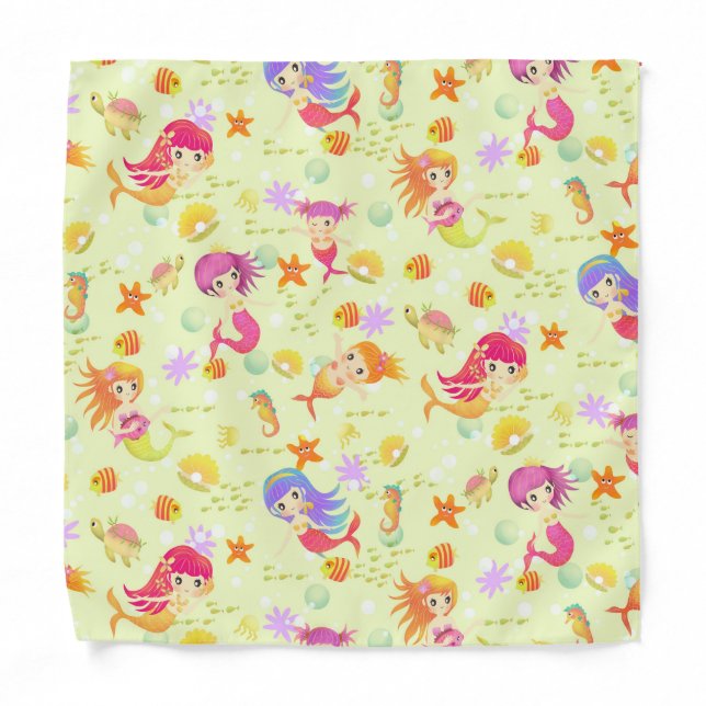 Mermaids Green Bandana (Front)