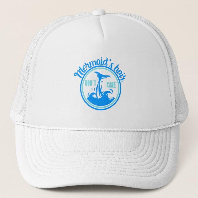 Mermaid's hair don’t care trucker hat (Front)