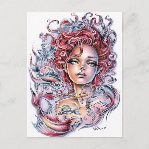 Mermaids Heart Postcard