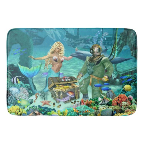 MERMAIDS HIDDEN TREASURE BATH MAT