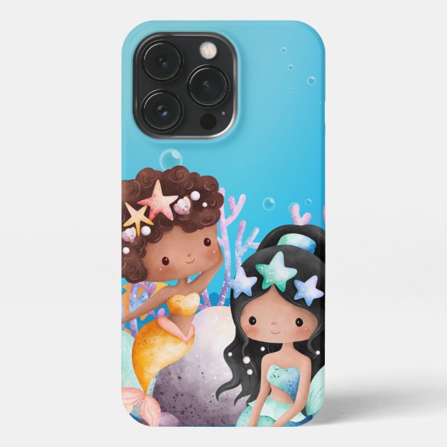 Mermaids iPhone 13 Pro Slim Fit Case, Glossy Case (Back)