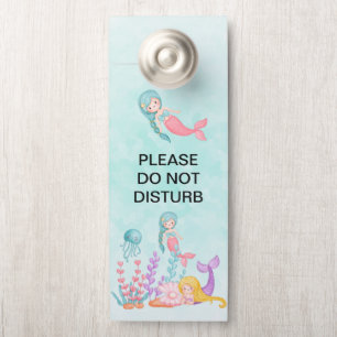 Mermaids & Jellyfish Under the Sea Do Not Disturb Door Hanger