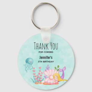 Mermaids & Jellyfish Under the Sea Watercolor Keychain