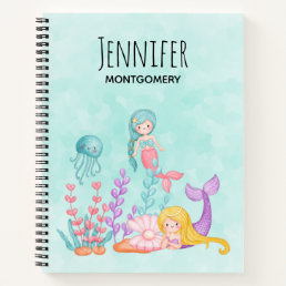 Mermaids &amp; Jellyfish Under the Sea Watercolor Notebook