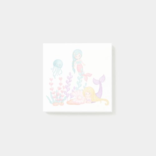 Mermaids  Jellyfish Under the Sea Watercolor Post_it Notes