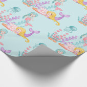 Mermaids & Jellyfish Under the Sea Watercolor Wrapping Paper (Corner)