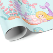Mermaids & Jellyfish Under the Sea Watercolor Wrapping Paper (Roll Corner)